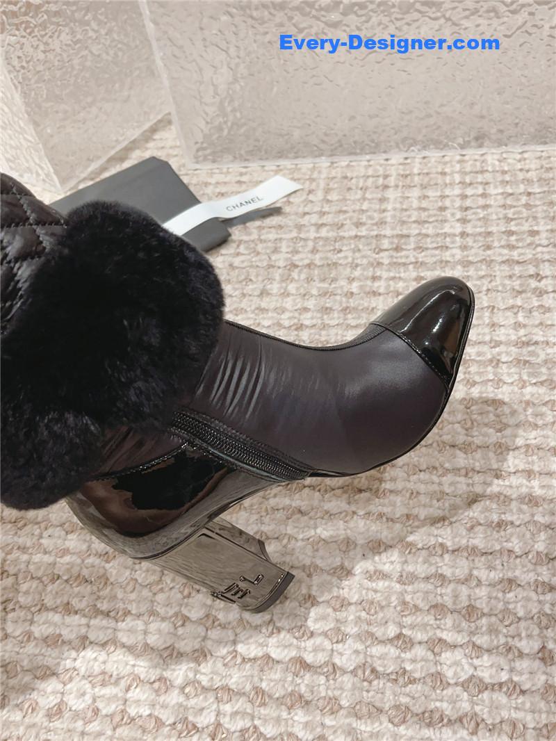 CC new electroplated heel down high boots