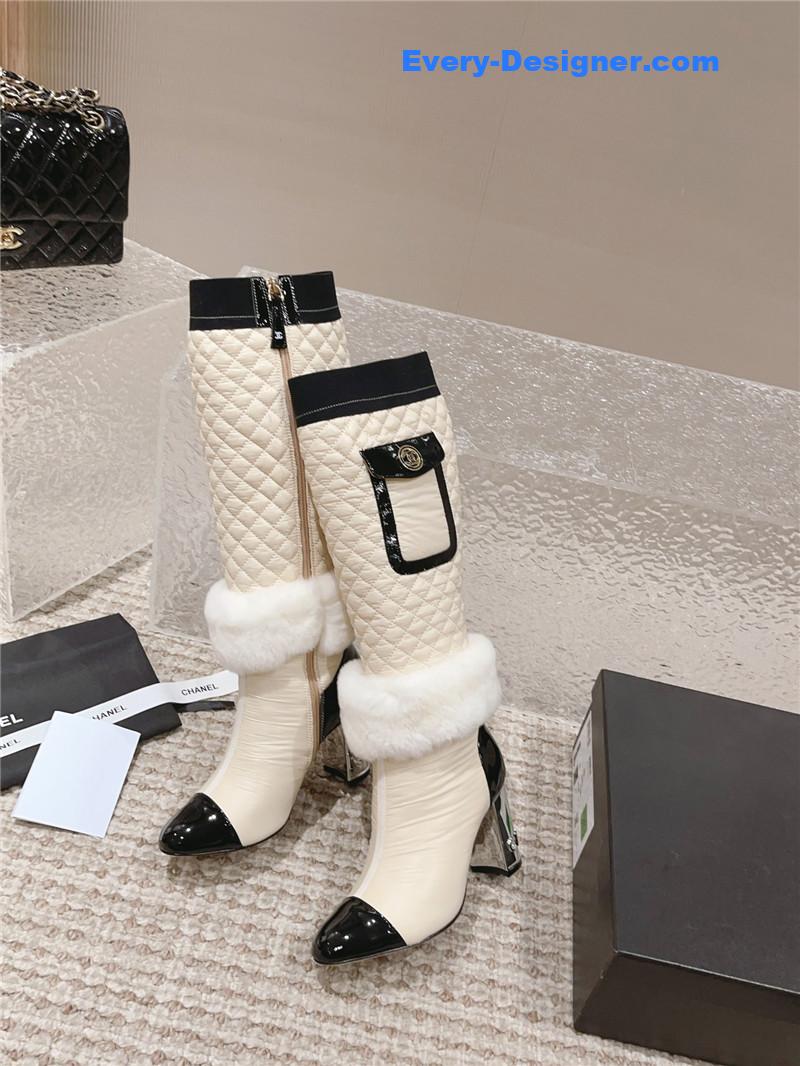 CC new electroplated heel down high boots