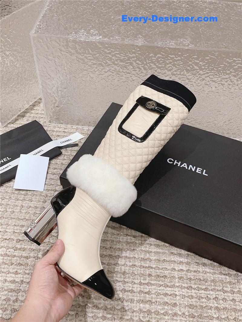 CC new electroplated heel down high boots