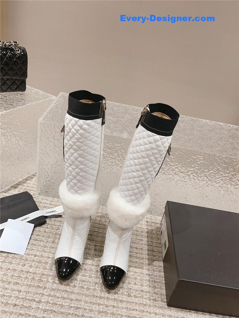 CC new electroplated heel down high boots