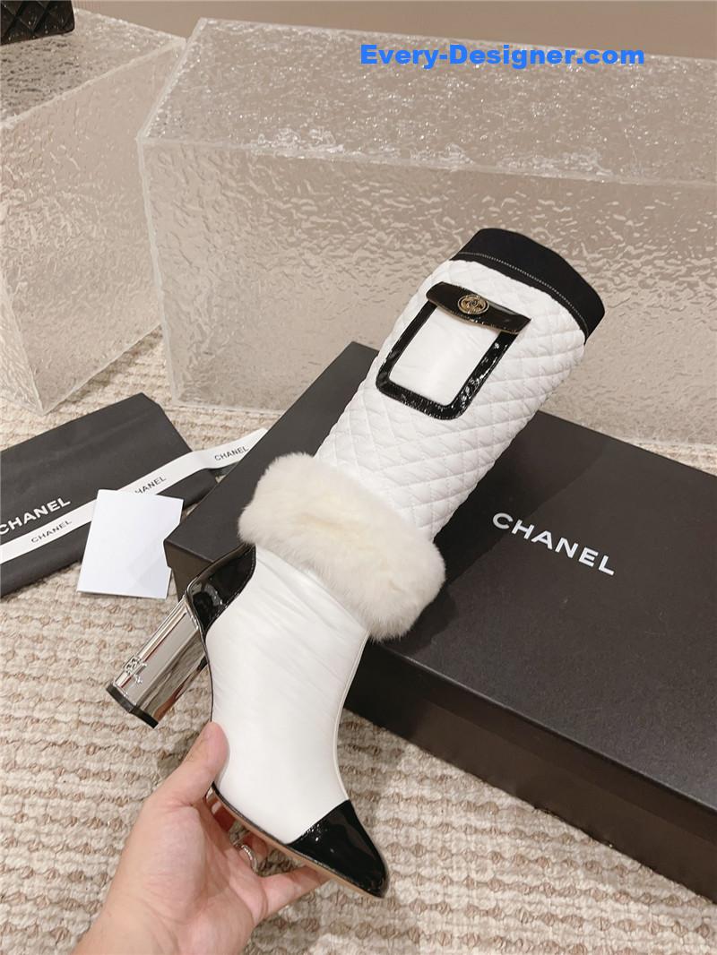 CC new electroplated heel down high boots