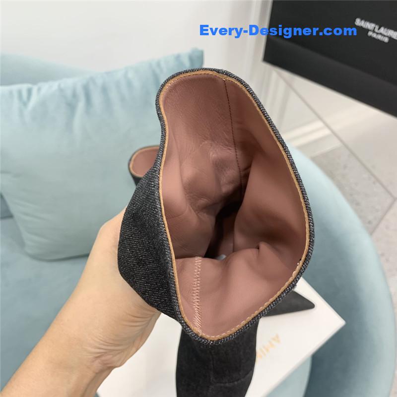 Amina Muaddi pleated stiletto booties