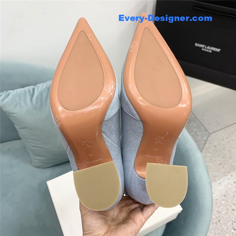 Amina Muaddi wine glass heel pleated high heel boots