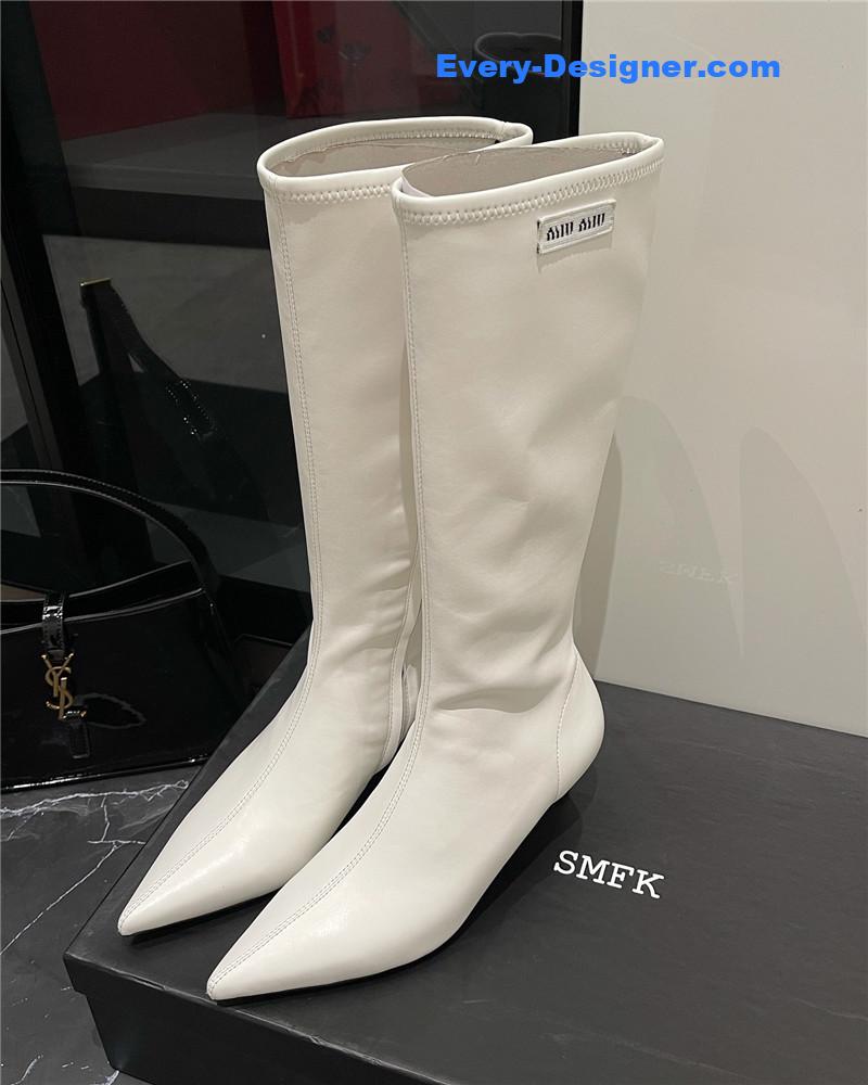 miumiu new elastic pointed toe leg-lengthening high boots