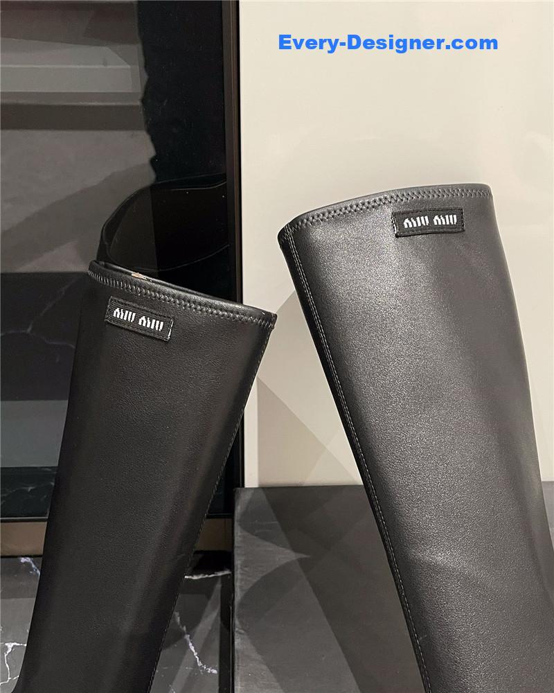 miumiu new elastic pointed toe leg-lengthening high boots