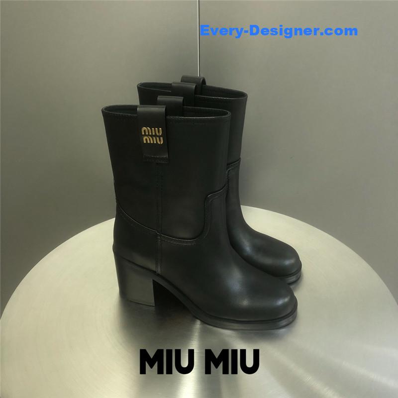 miumiu thick heel short boots