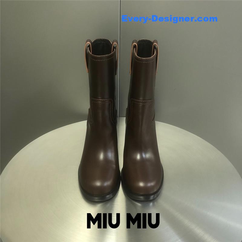 M1um1u thick heel short boots