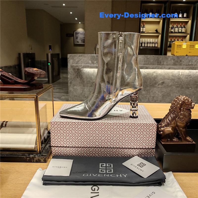 Givenchy G heel small square toe short boots