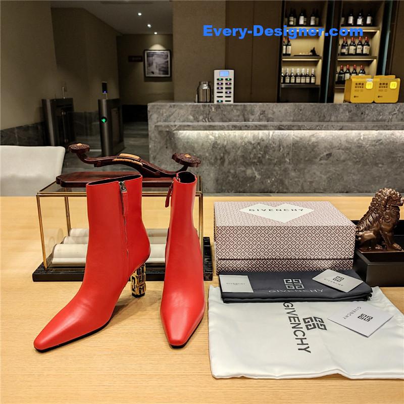 Givenchy G heel small square toe short boots
