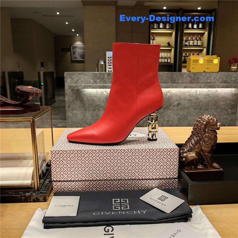Givenchy G heel small square toe short boots