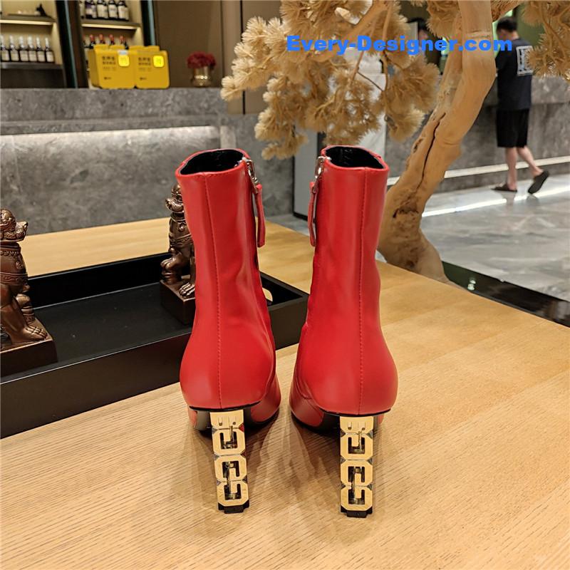 Givenchy G heel small square toe short boots
