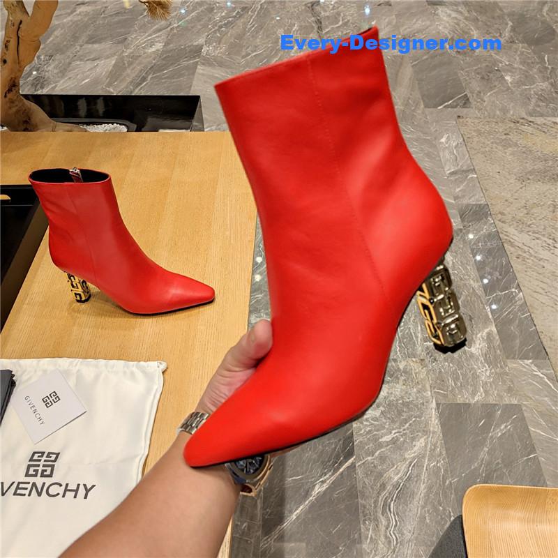 Givenchy G heel small square toe short boots