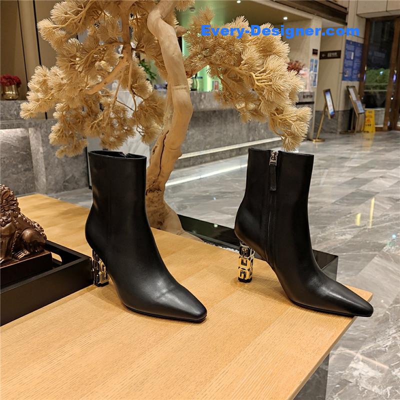 Givenchy G heel small square toe short boots