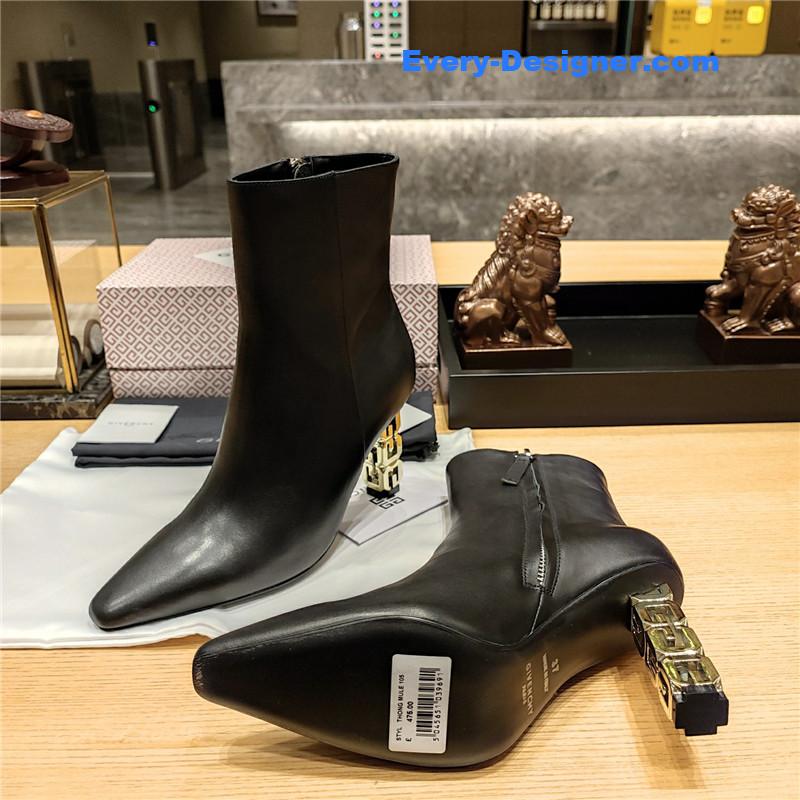 Givenchy G heel small square toe short boots