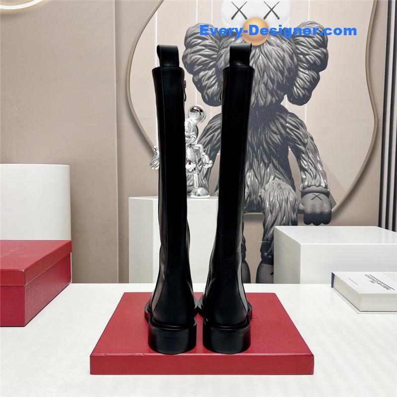 Va1e*ntin0 round toe hollow buckle boots