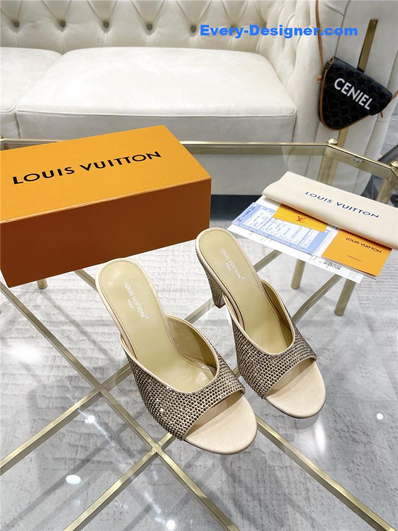louis vuitton LV high heel popular small slippers
