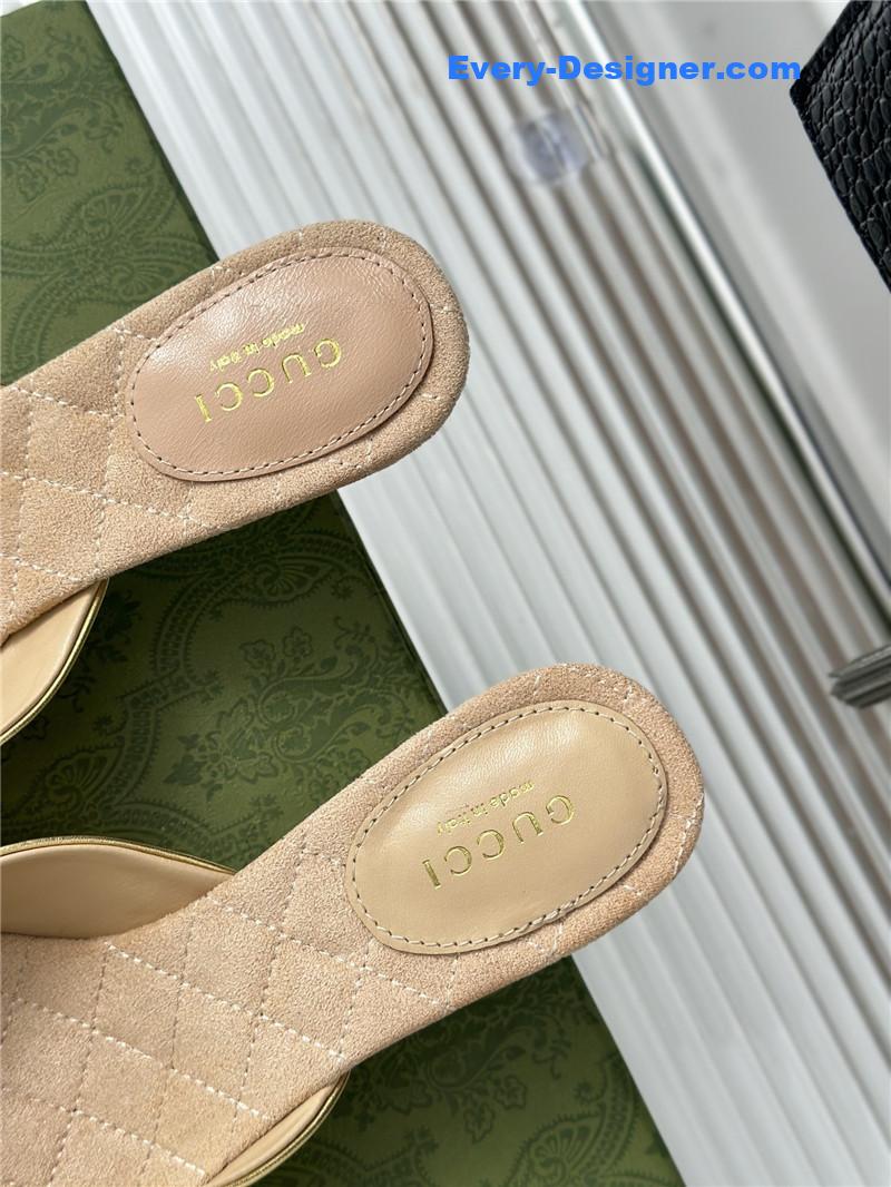 Gvc*1 new horsebit toe thick heel half slippers