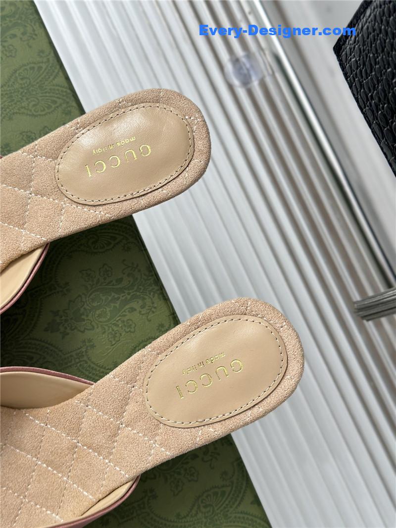 Gvc*1 new horsebit toe thick heel half slippers