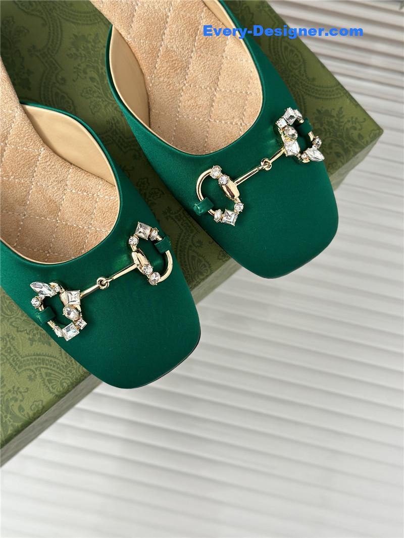 Gvc*1 new horsebit toe thick heel half slippers