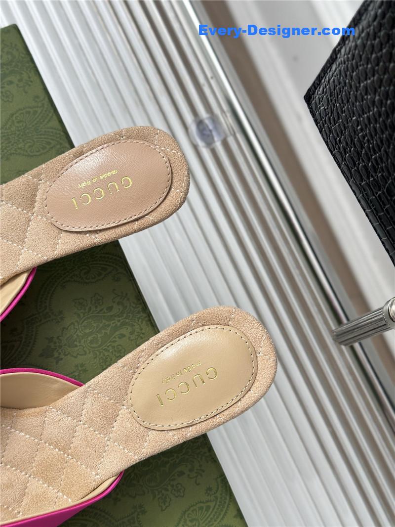 Gvc*1 new horsebit toe thick heel half slippers