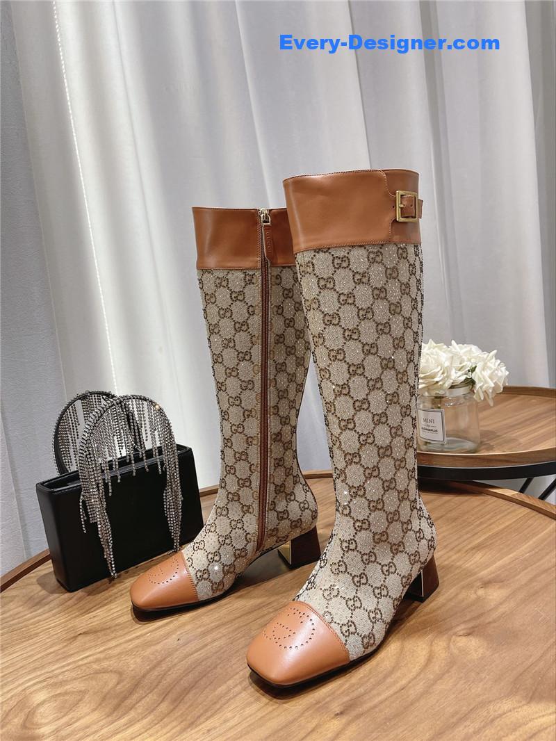 Gucci side buckle boots