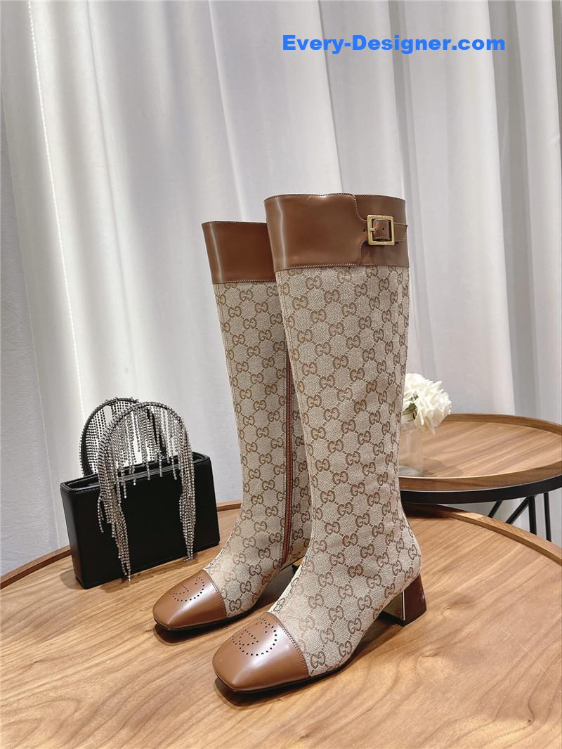 Gucci side buckle boots