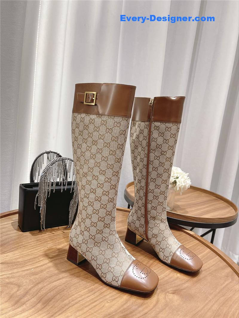 Gucci side buckle boots