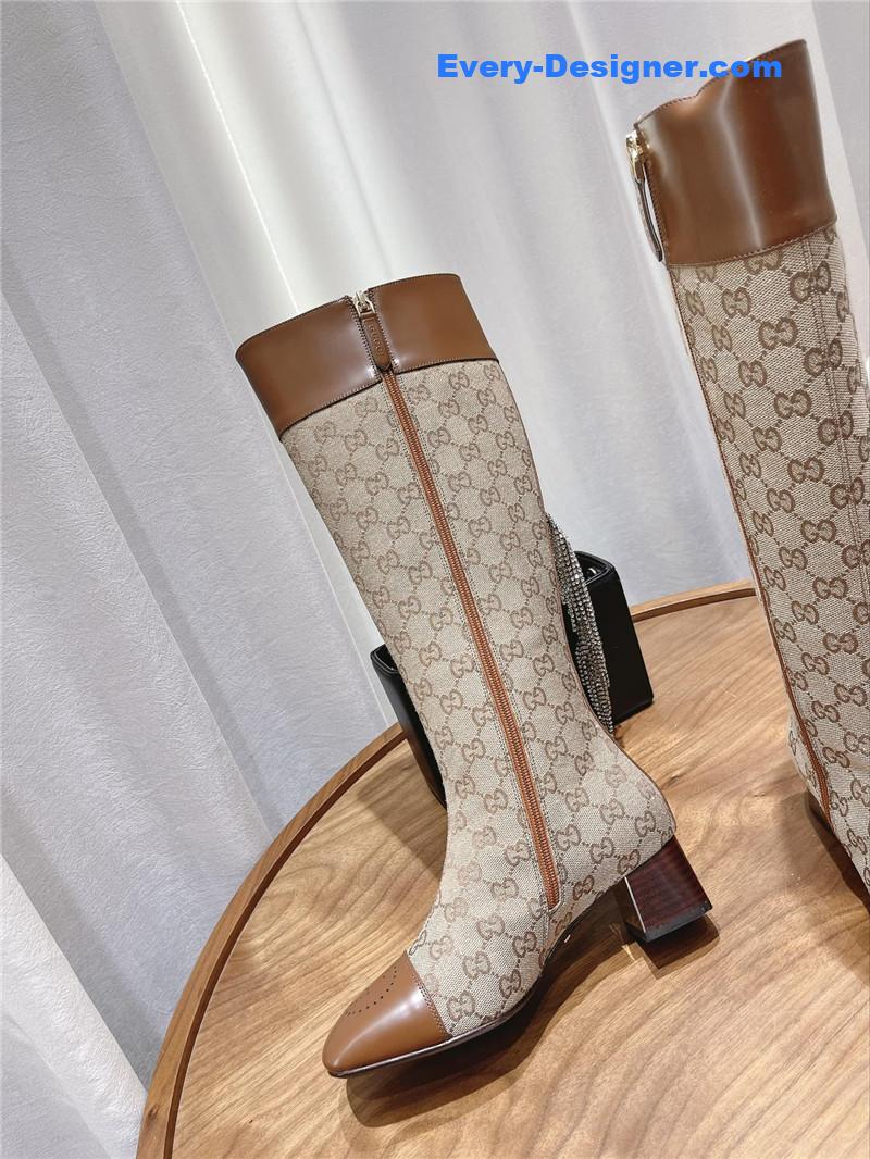 Gucci side buckle boots