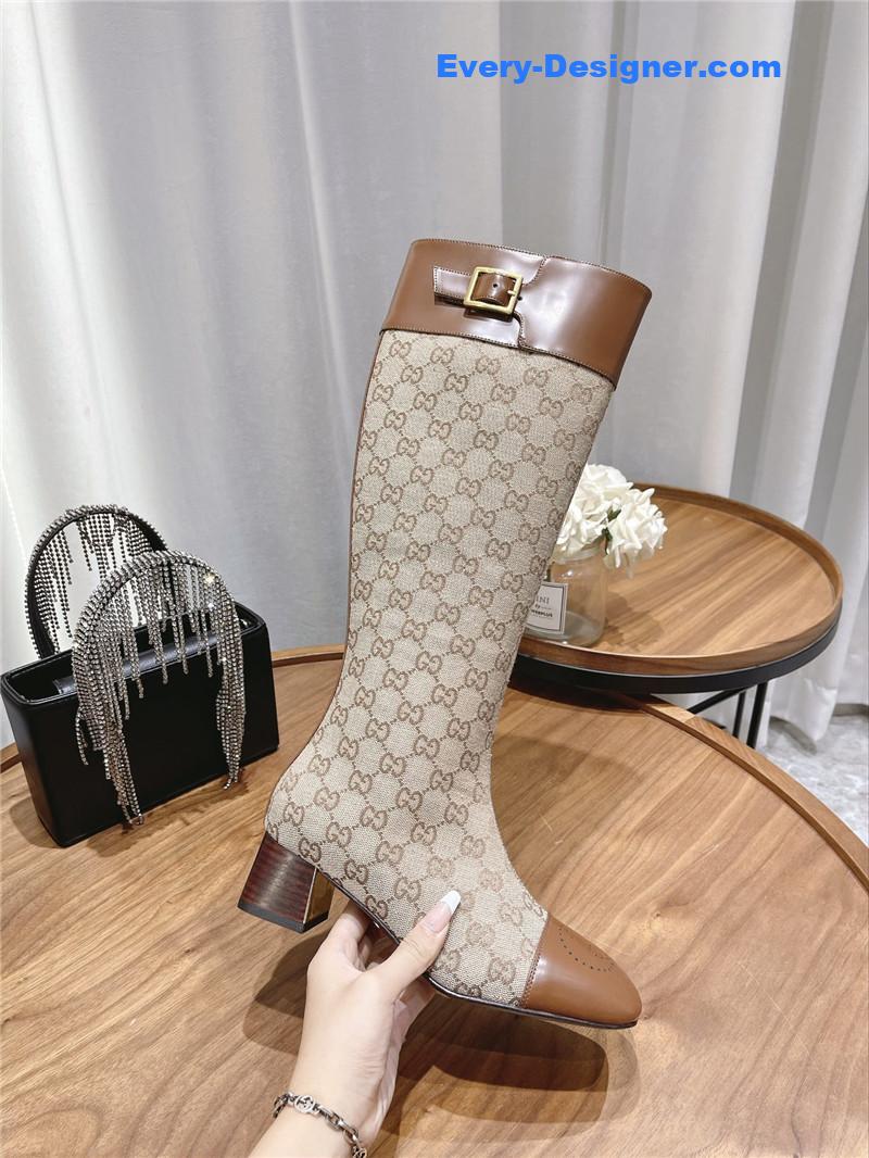 Gucci side buckle boots