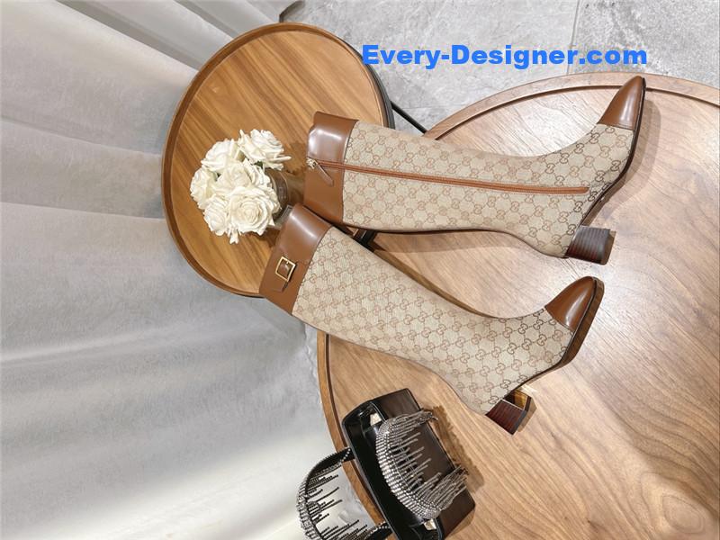 Gucci side buckle boots