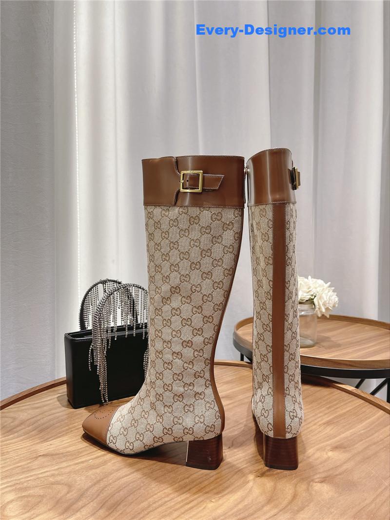 Gucci side buckle boots