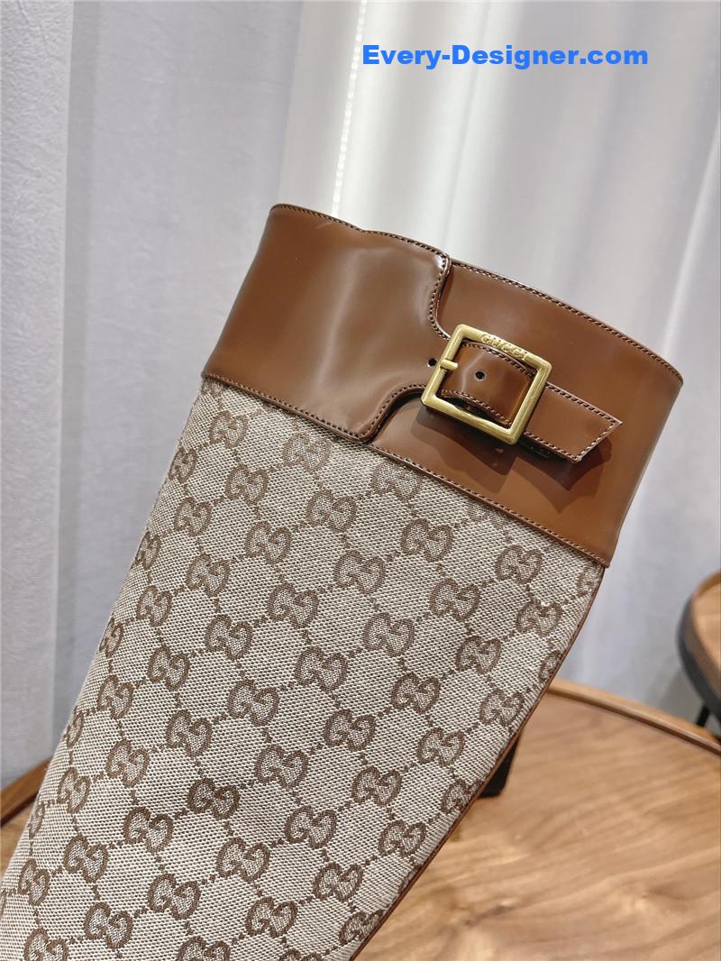 Gucci side buckle boots