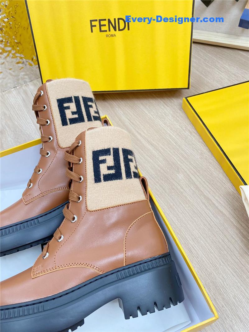 F**di fly knit stitching fashionable martin boots