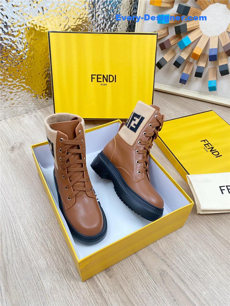 F**di fly knit stitching fashionable martin boots