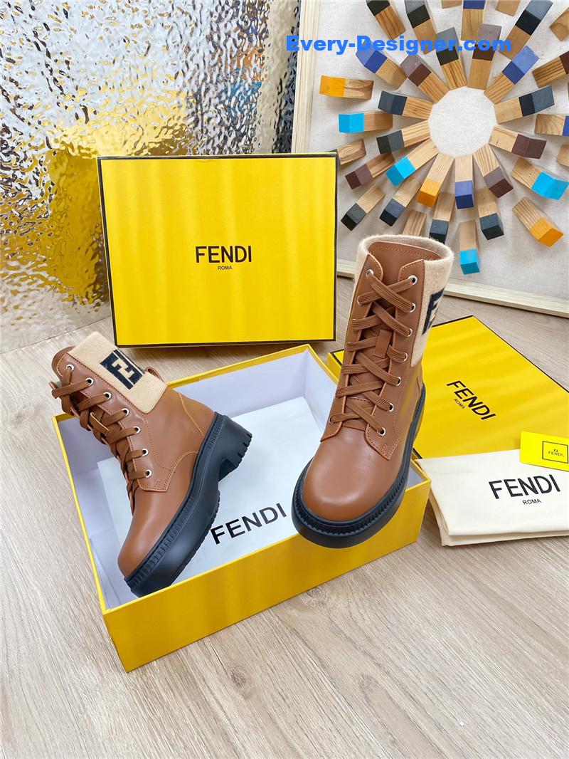 F**di fly knit stitching fashionable martin boots