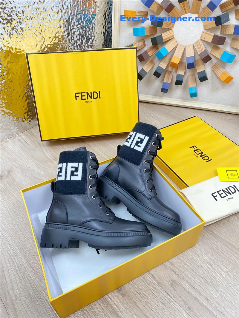 F**di fly knit stitching fashionable martin boots