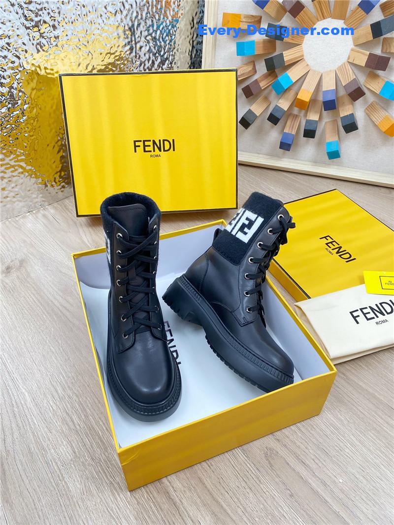 fendi fly knit stitching fashionable martin boots