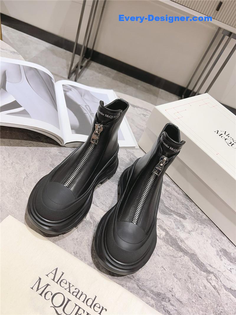 Alexander mcqueen front zip booties
