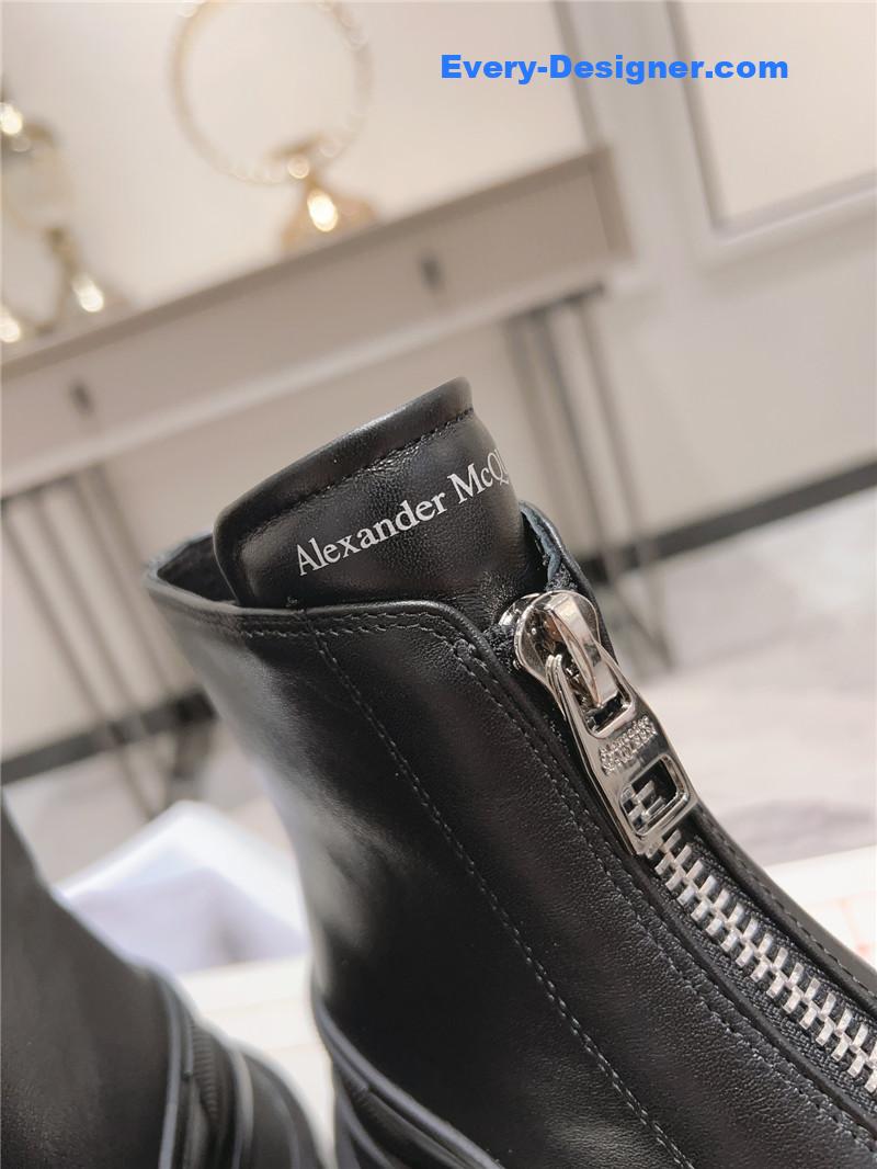Alexander mcqueen front zip booties