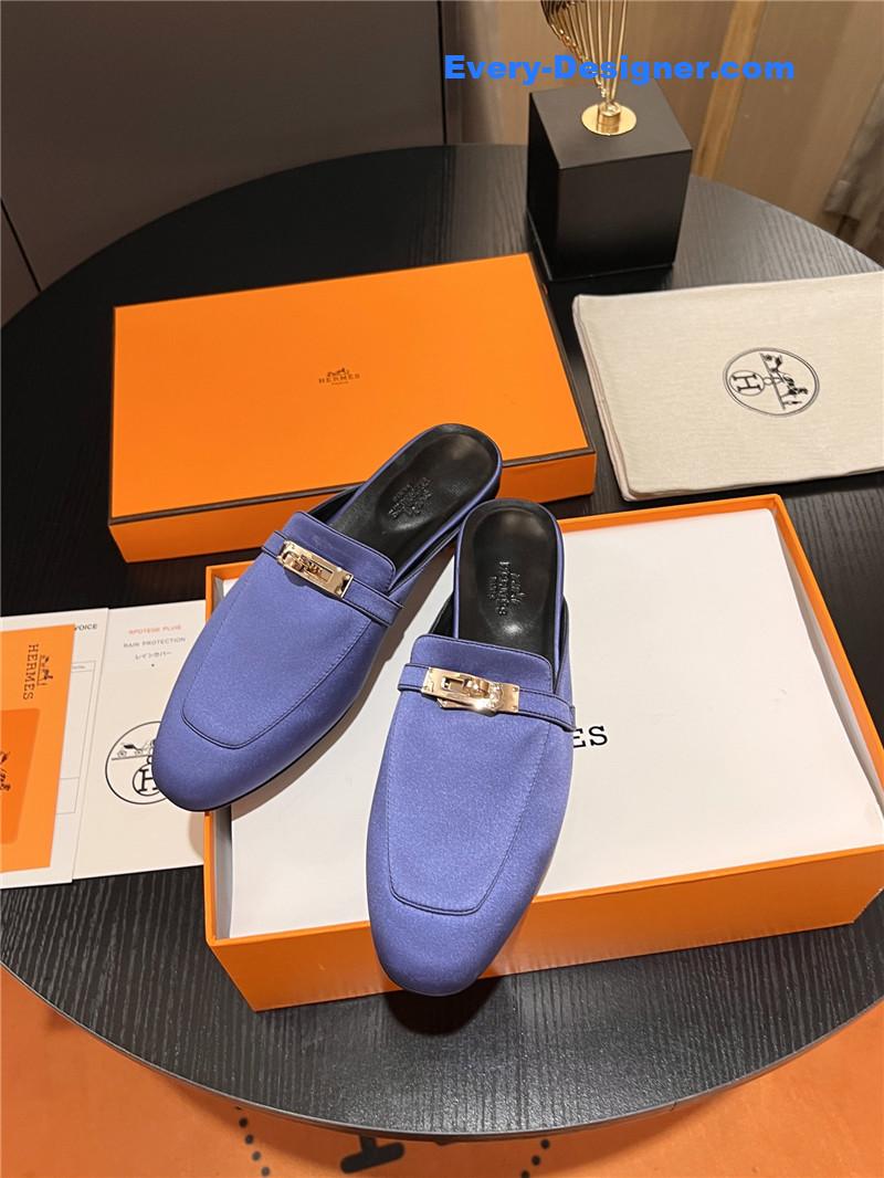 Hermes classic kelly mules half drag