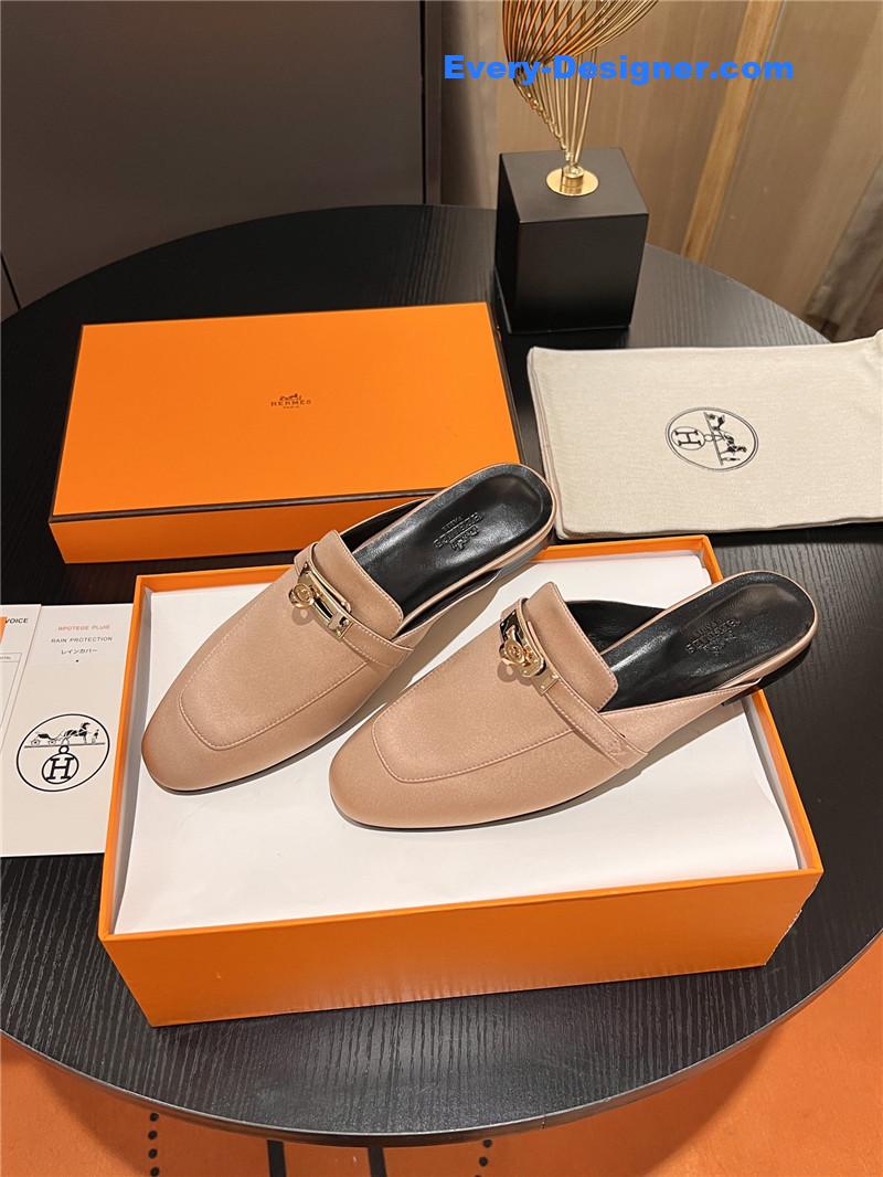 Hermes classic kelly mules half drag