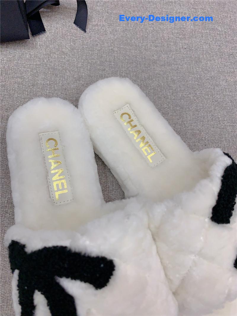CC new thick sole fur slippers