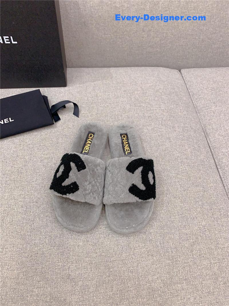 CC new thick sole fur slippers