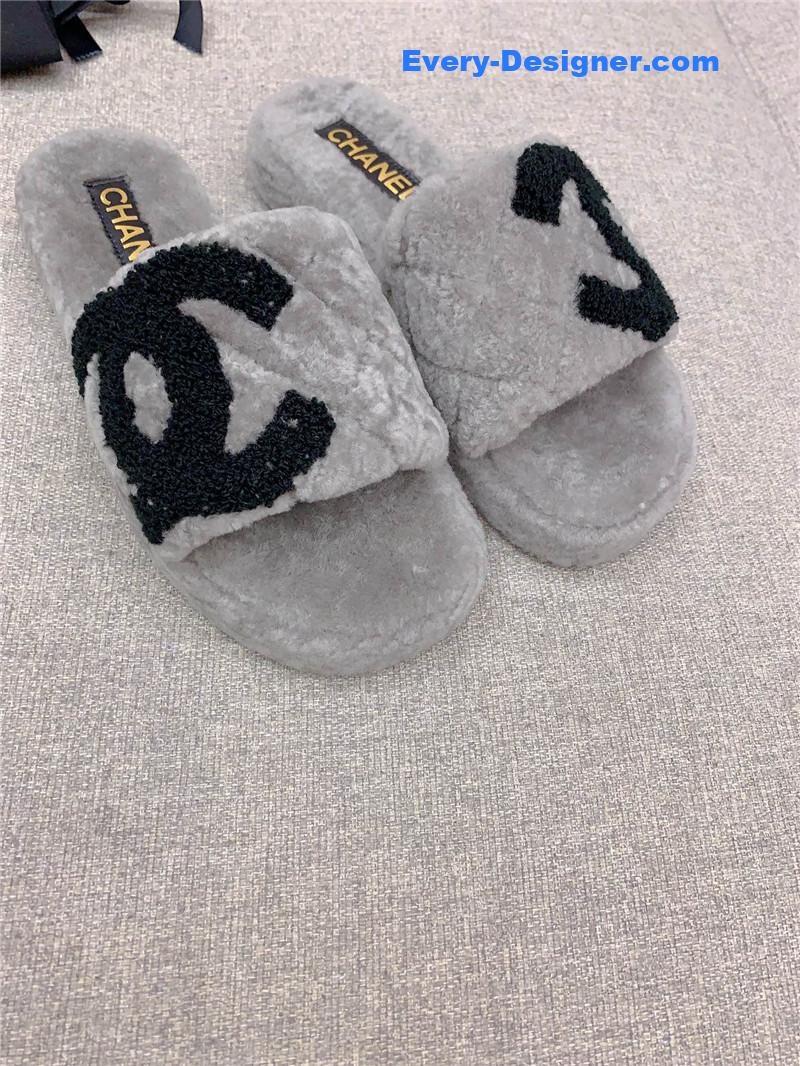 CC new thick sole fur slippers