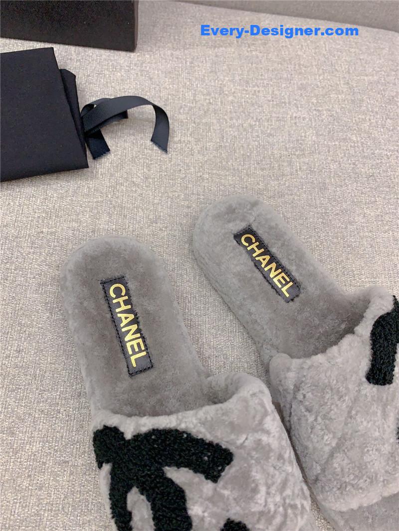 CC new thick sole fur slippers