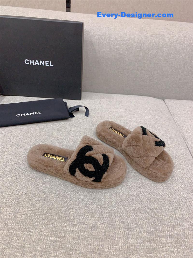 CC new thick sole fur slippers
