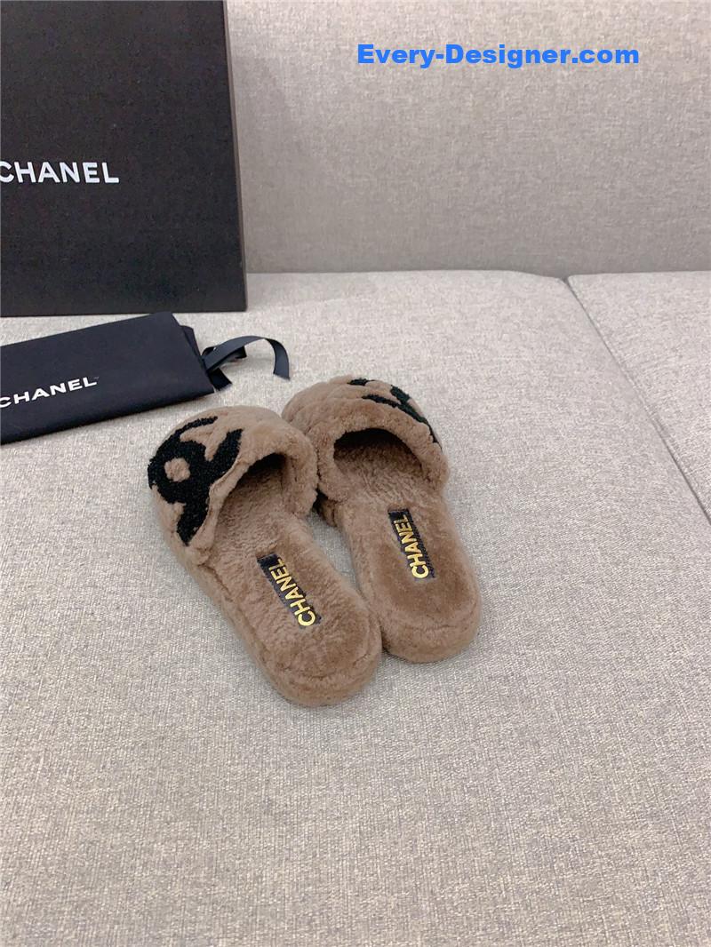 CC new thick sole fur slippers