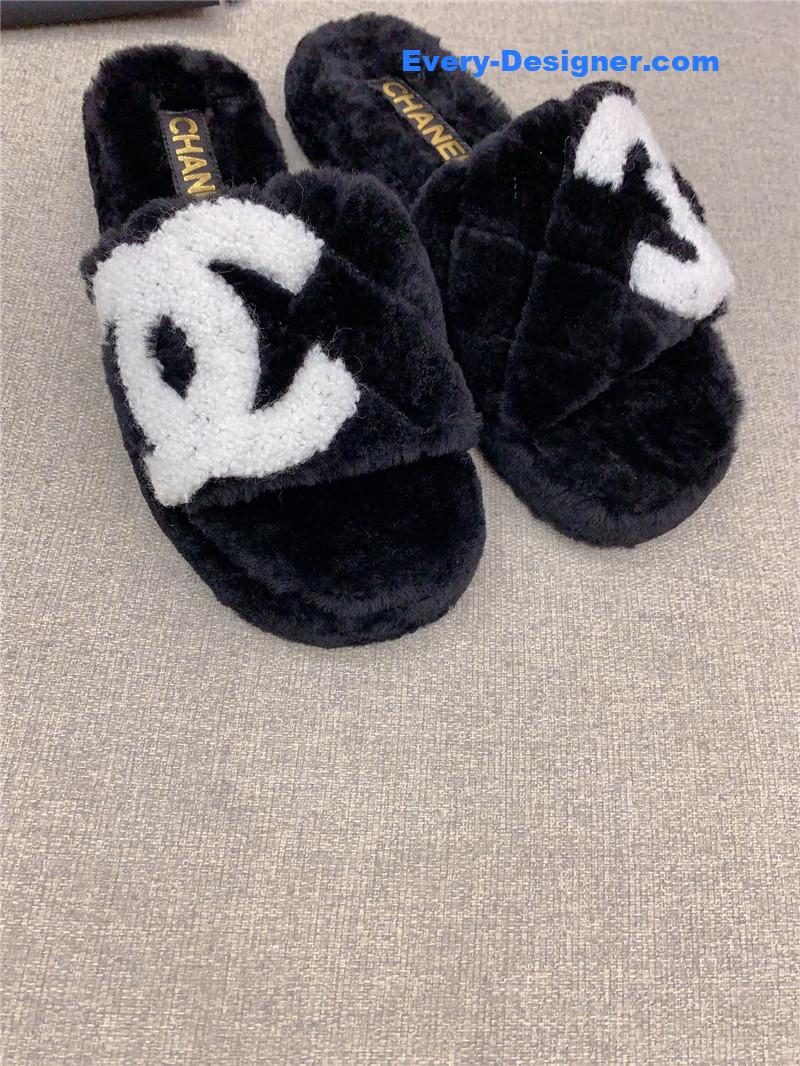 CC new thick sole fur slippers