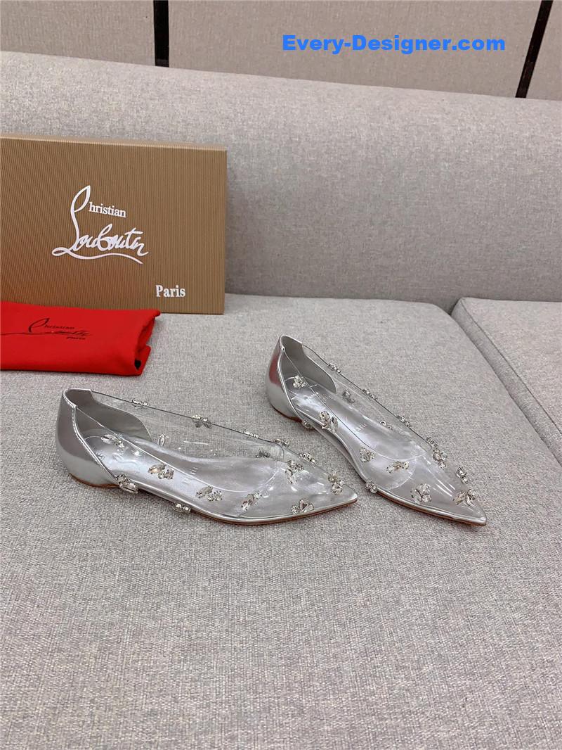 Christian Louboutin crystal clear red sole high heels