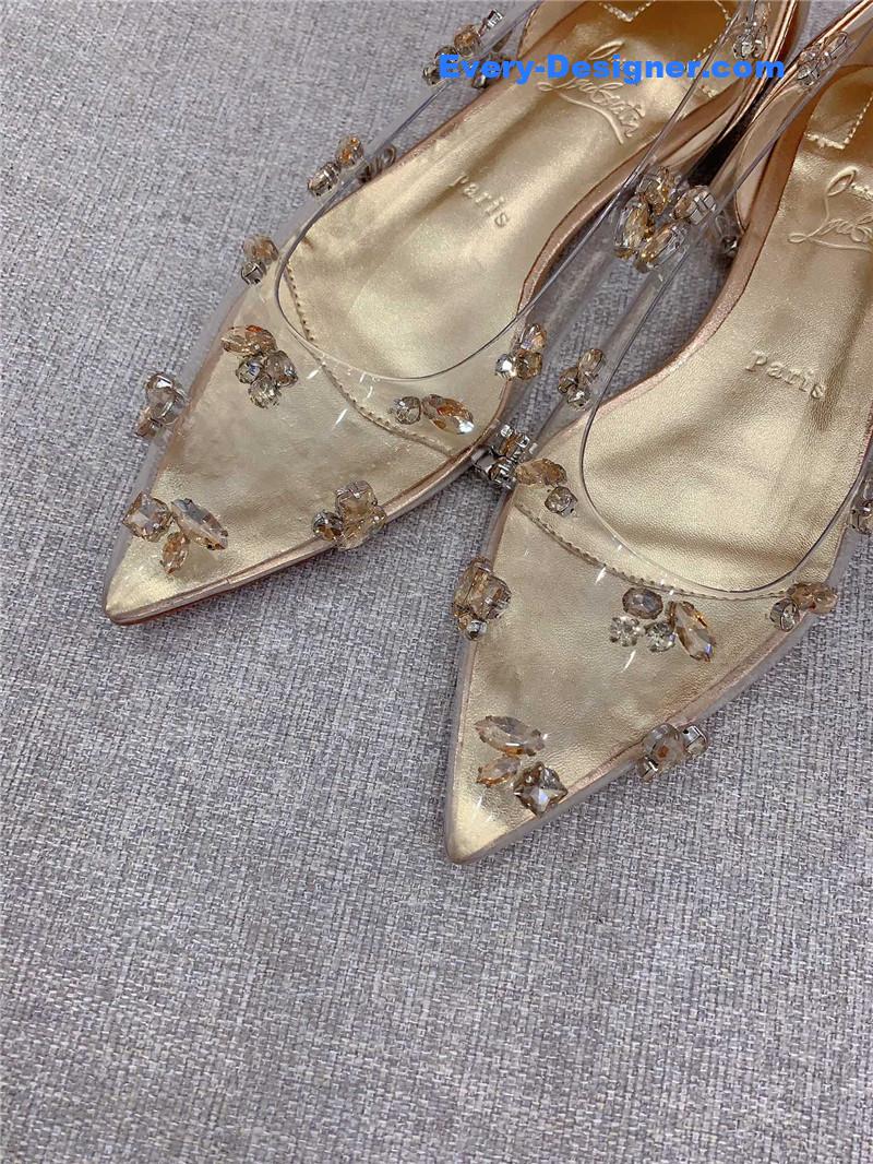 Chr1st1an louboutin crystal clear red sole high heels